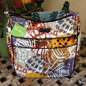 NWT VERA BRADLEY CARRYALL CROSS  PAINTED FEATHERS